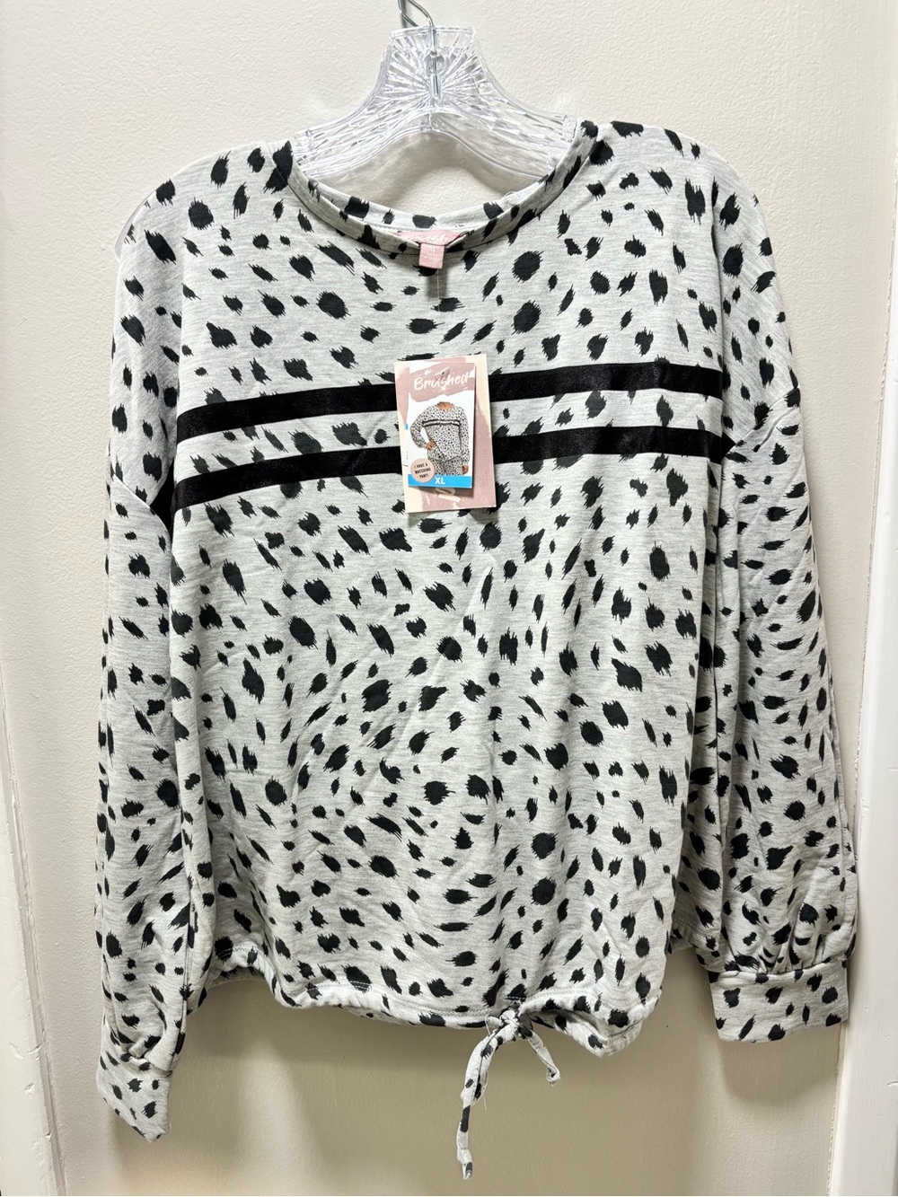 Woman’s XL Pajama Set Brushed Brand Super Soft Black & Gray MSRP $68 New Tags